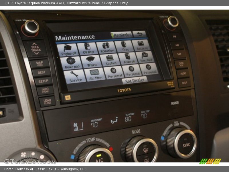 Controls of 2012 Sequoia Platinum 4WD