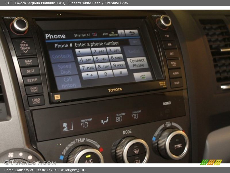Controls of 2012 Sequoia Platinum 4WD