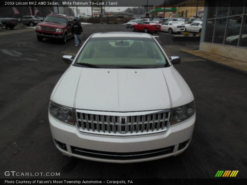 White Platinum Tri-Coat / Sand 2009 Lincoln MKZ AWD Sedan