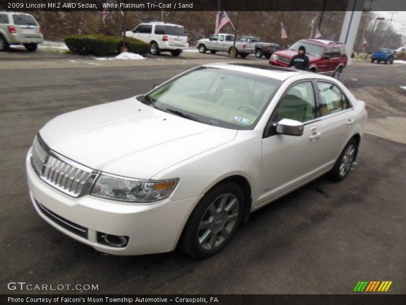 White Platinum Tri-Coat / Sand 2009 Lincoln MKZ AWD Sedan