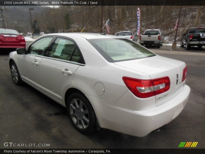 White Platinum Tri-Coat / Sand 2009 Lincoln MKZ AWD Sedan