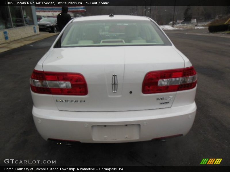 White Platinum Tri-Coat / Sand 2009 Lincoln MKZ AWD Sedan