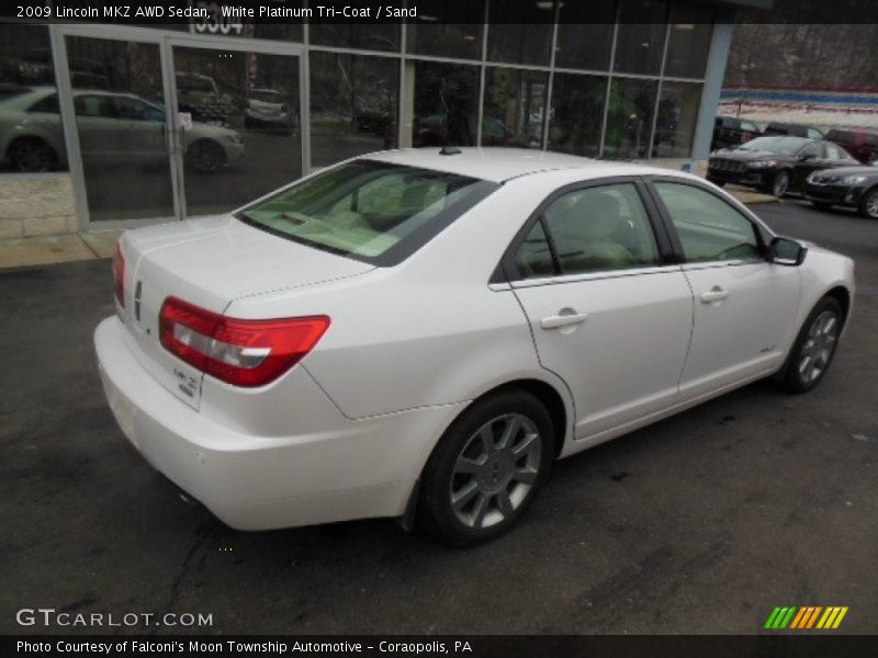 White Platinum Tri-Coat / Sand 2009 Lincoln MKZ AWD Sedan