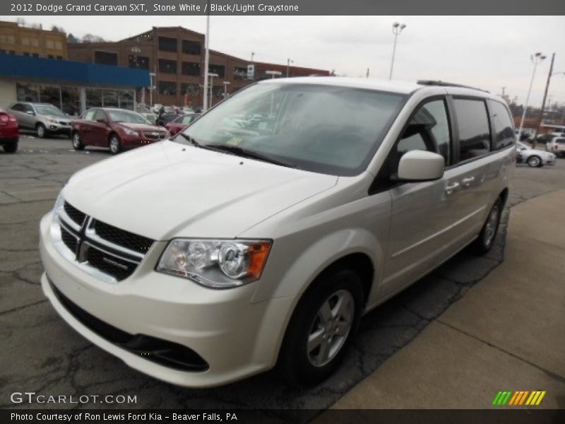 Stone White / Black/Light Graystone 2012 Dodge Grand Caravan SXT