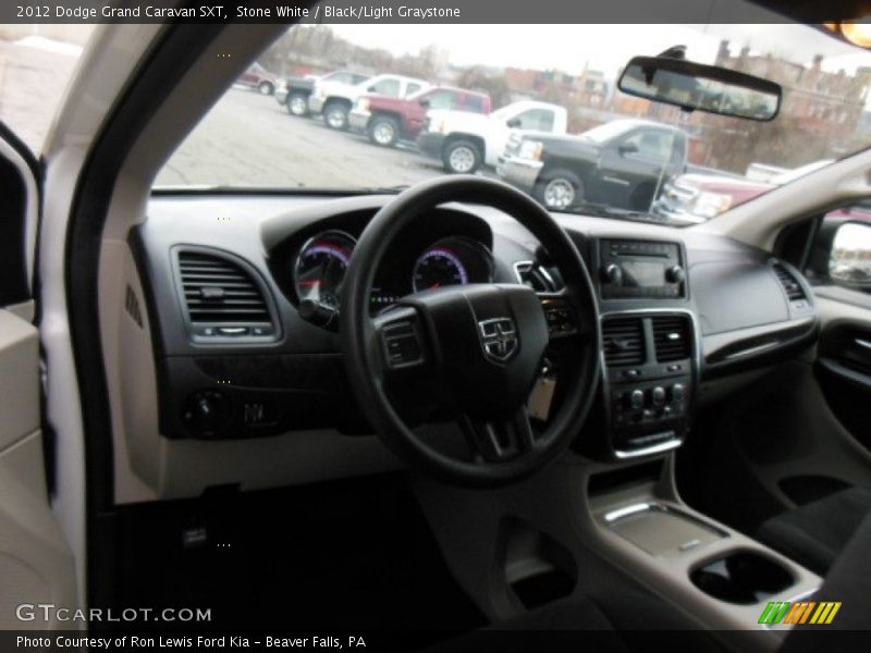 Stone White / Black/Light Graystone 2012 Dodge Grand Caravan SXT