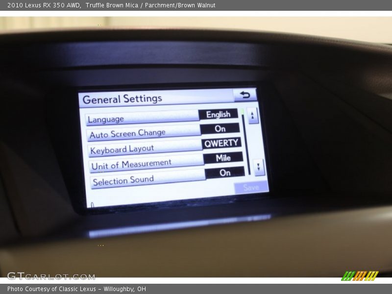 Truffle Brown Mica / Parchment/Brown Walnut 2010 Lexus RX 350 AWD
