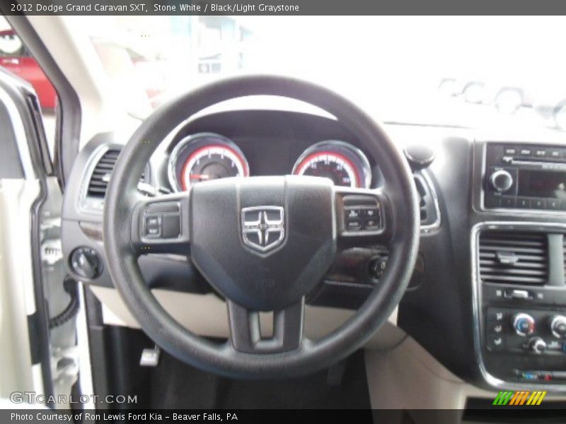 Stone White / Black/Light Graystone 2012 Dodge Grand Caravan SXT