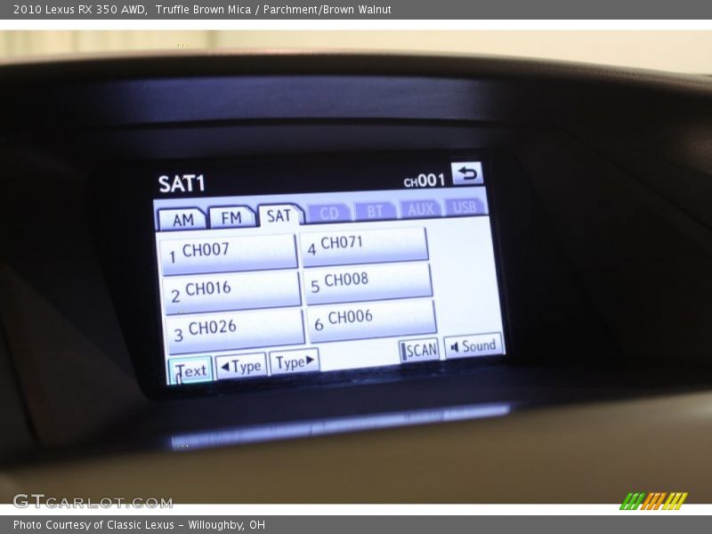 Truffle Brown Mica / Parchment/Brown Walnut 2010 Lexus RX 350 AWD