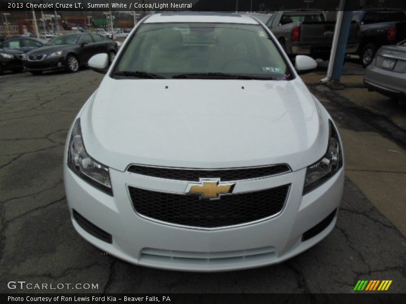 Summit White / Cocoa/Light Neutral 2013 Chevrolet Cruze LT