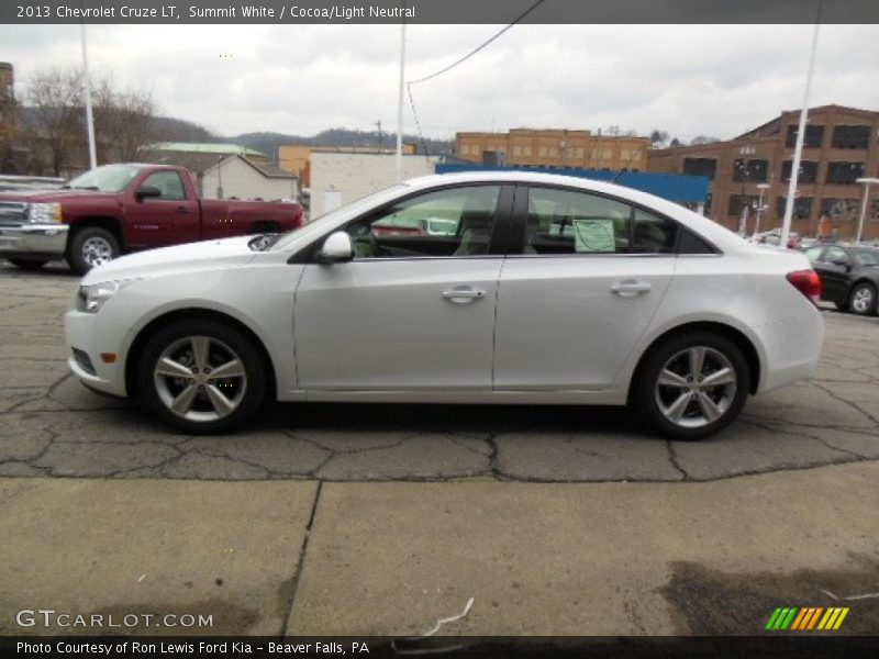 Summit White / Cocoa/Light Neutral 2013 Chevrolet Cruze LT