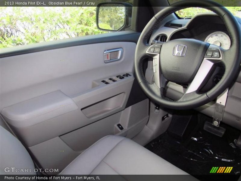 Obsidian Blue Pearl / Gray 2013 Honda Pilot EX-L