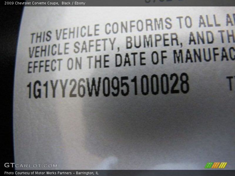 Black / Ebony 2009 Chevrolet Corvette Coupe