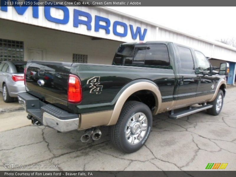 Green Gem Metallic / Adobe 2013 Ford F250 Super Duty Lariat Crew Cab 4x4