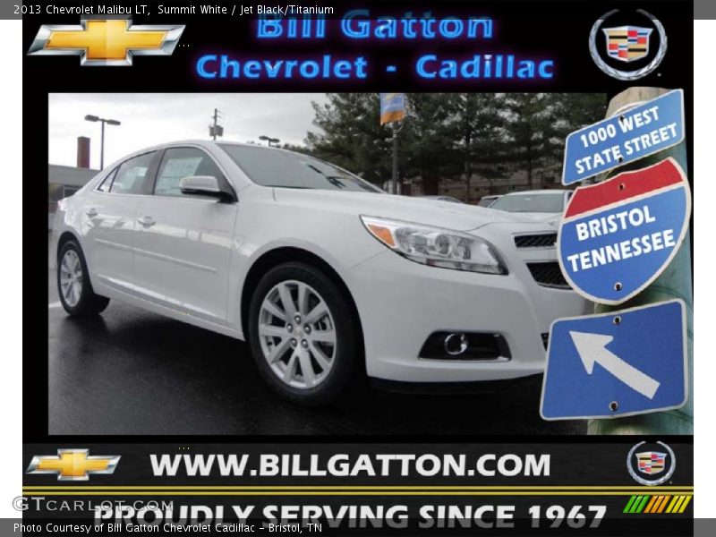 Summit White / Jet Black/Titanium 2013 Chevrolet Malibu LT