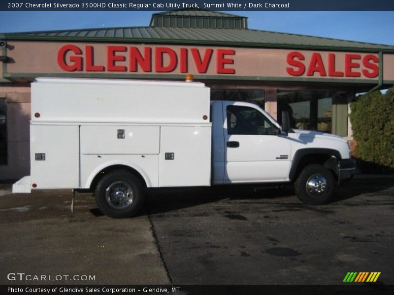 Summit White / Dark Charcoal 2007 Chevrolet Silverado 3500HD Classic Regular Cab Utiity Truck