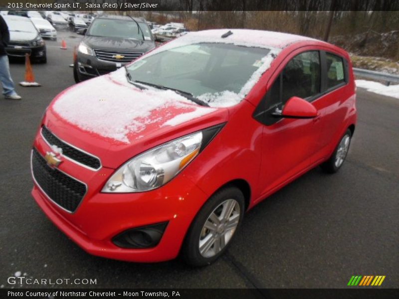 Salsa (Red) / Silver/Silver 2013 Chevrolet Spark LT