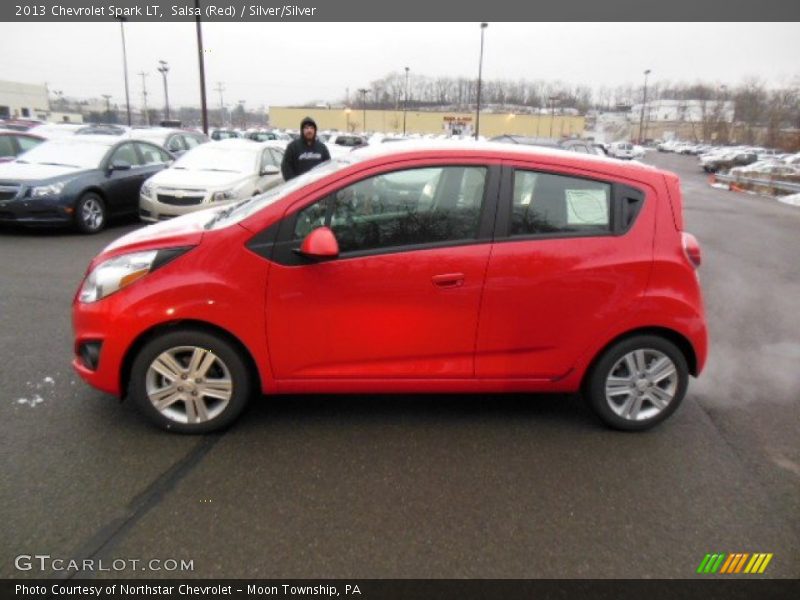 Salsa (Red) / Silver/Silver 2013 Chevrolet Spark LT