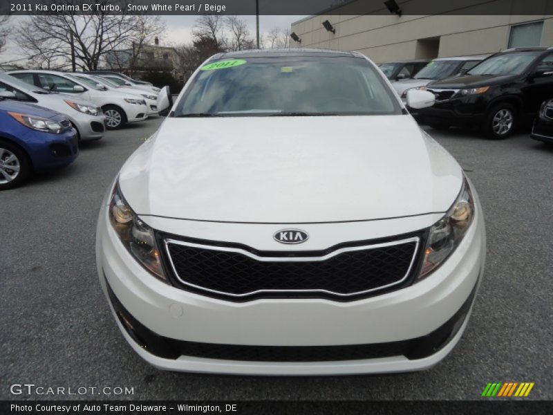 Snow White Pearl / Beige 2011 Kia Optima EX Turbo