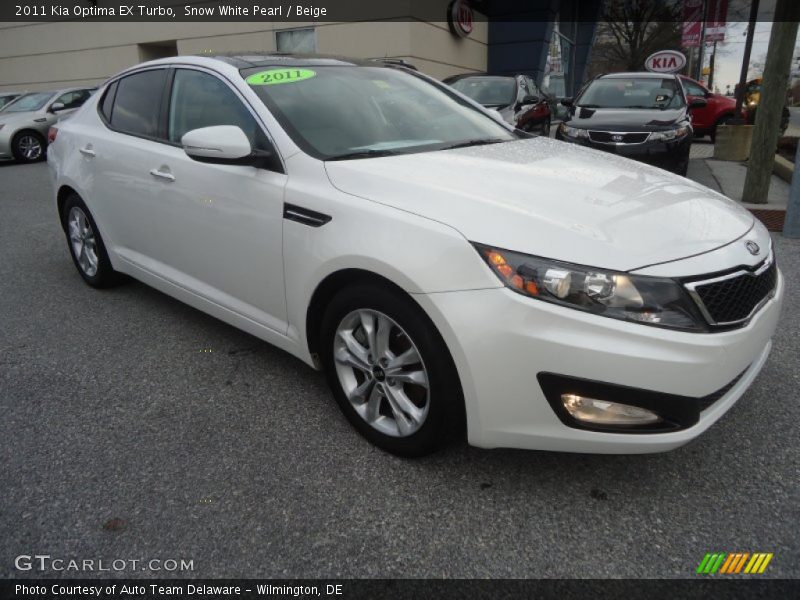 Snow White Pearl / Beige 2011 Kia Optima EX Turbo