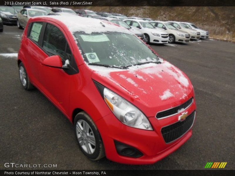 Salsa (Red) / Silver/Silver 2013 Chevrolet Spark LS