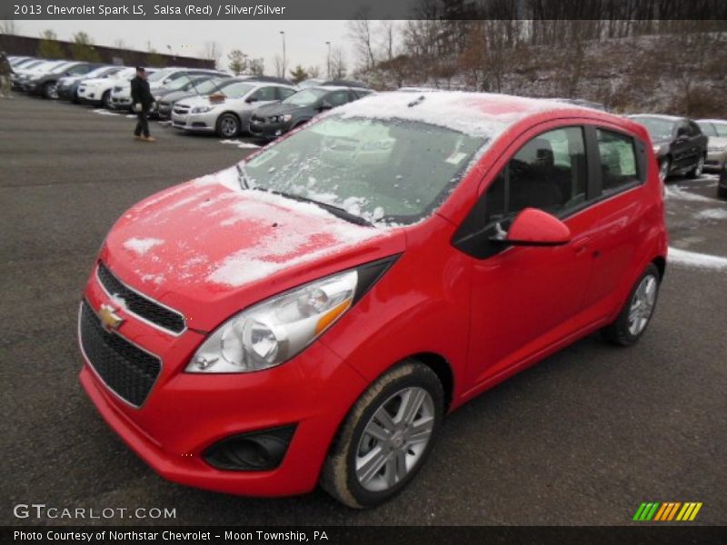 Salsa (Red) / Silver/Silver 2013 Chevrolet Spark LS