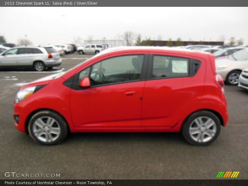 Salsa (Red) / Silver/Silver 2013 Chevrolet Spark LS