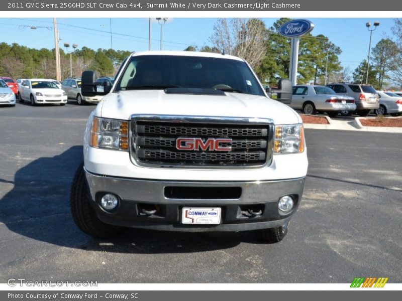 Summit White / Very Dark Cashmere/Light Cashmere 2011 GMC Sierra 2500HD SLT Crew Cab 4x4