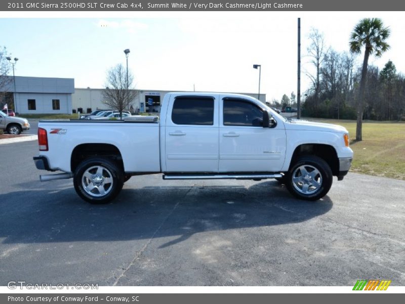 Summit White / Very Dark Cashmere/Light Cashmere 2011 GMC Sierra 2500HD SLT Crew Cab 4x4