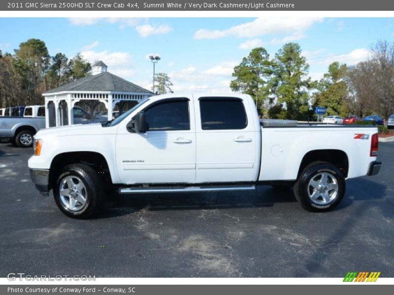 Summit White / Very Dark Cashmere/Light Cashmere 2011 GMC Sierra 2500HD SLT Crew Cab 4x4