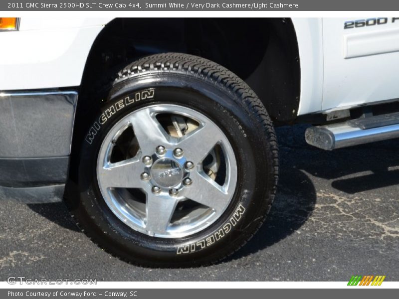 Summit White / Very Dark Cashmere/Light Cashmere 2011 GMC Sierra 2500HD SLT Crew Cab 4x4