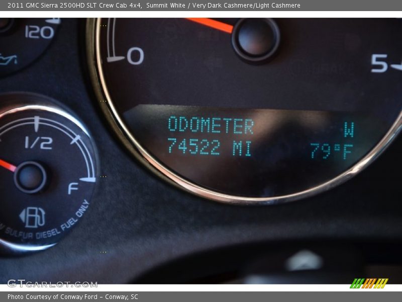 Summit White / Very Dark Cashmere/Light Cashmere 2011 GMC Sierra 2500HD SLT Crew Cab 4x4