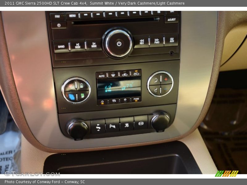 Summit White / Very Dark Cashmere/Light Cashmere 2011 GMC Sierra 2500HD SLT Crew Cab 4x4