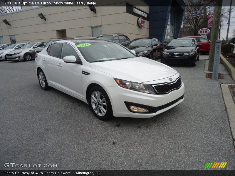 Snow White Pearl / Beige 2011 Kia Optima EX Turbo