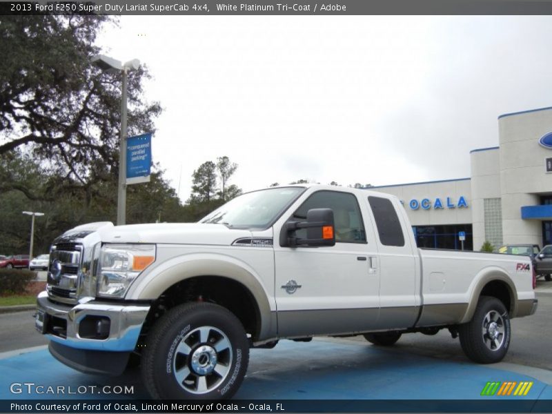 White Platinum Tri-Coat / Adobe 2013 Ford F250 Super Duty Lariat SuperCab 4x4