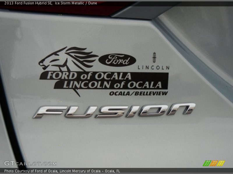 Ice Storm Metallic / Dune 2013 Ford Fusion Hybrid SE