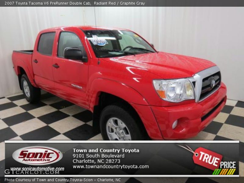 Radiant Red / Graphite Gray 2007 Toyota Tacoma V6 PreRunner Double Cab