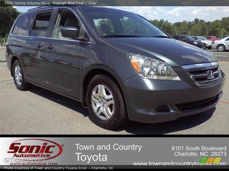 Midnight Blue Pearl / Gray 2005 Honda Odyssey EX-L