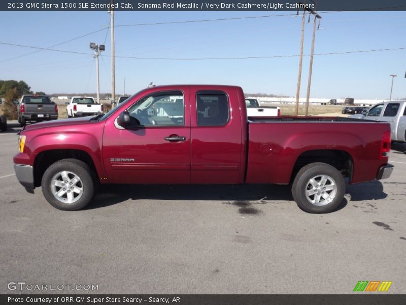 Sonoma Red Metallic / Very Dark Cashmere/Light Cashmere 2013 GMC Sierra 1500 SLE Extended Cab
