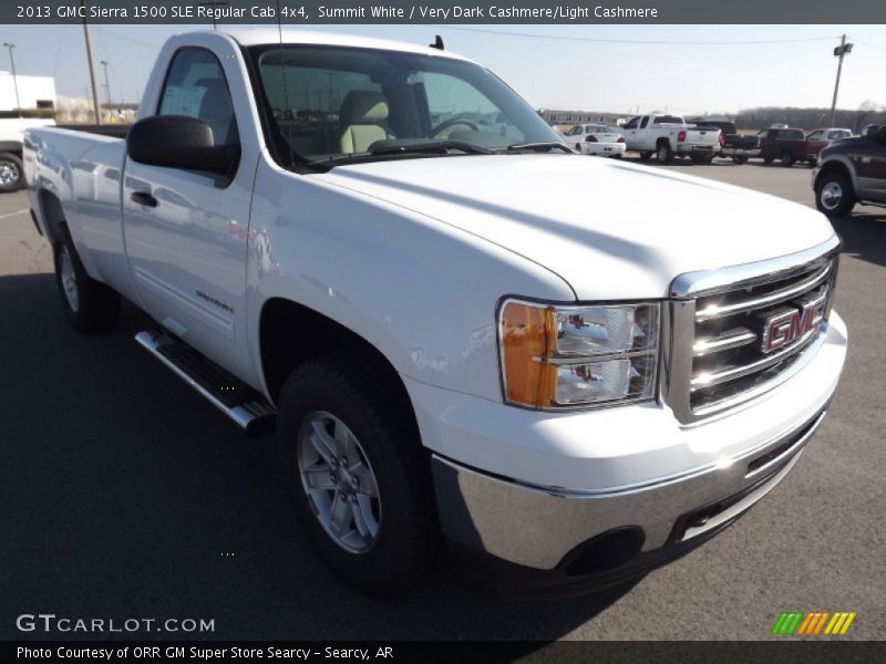 Summit White / Very Dark Cashmere/Light Cashmere 2013 GMC Sierra 1500 SLE Regular Cab 4x4