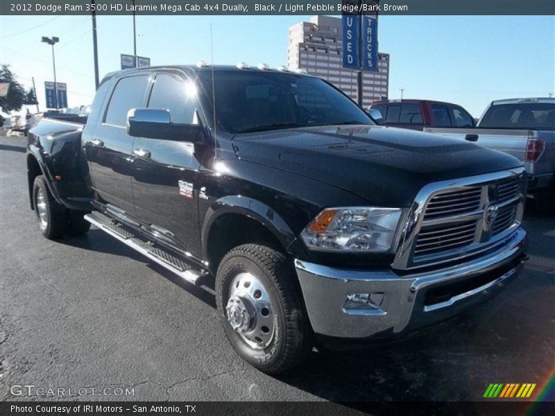 Black / Light Pebble Beige/Bark Brown 2012 Dodge Ram 3500 HD Laramie Mega Cab 4x4 Dually