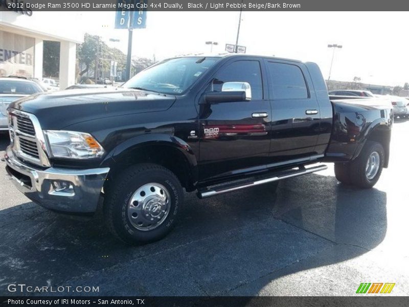 Black / Light Pebble Beige/Bark Brown 2012 Dodge Ram 3500 HD Laramie Mega Cab 4x4 Dually