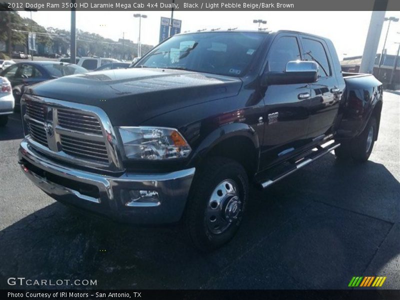 Black / Light Pebble Beige/Bark Brown 2012 Dodge Ram 3500 HD Laramie Mega Cab 4x4 Dually