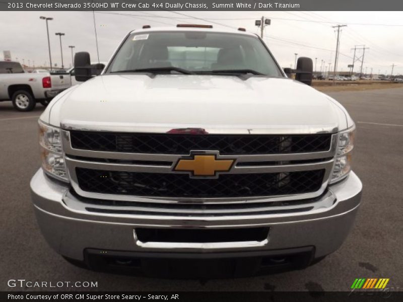 Summit White / Dark Titanium 2013 Chevrolet Silverado 3500HD WT Crew Cab 4x4 Dually Chassis