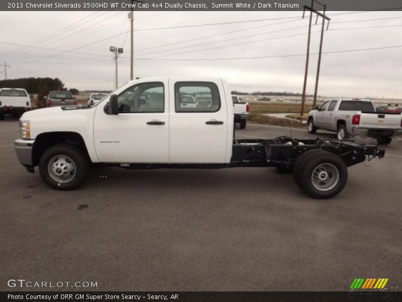 Summit White / Dark Titanium 2013 Chevrolet Silverado 3500HD WT Crew Cab 4x4 Dually Chassis