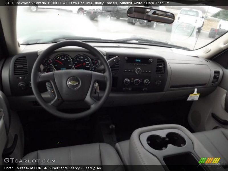 Summit White / Dark Titanium 2013 Chevrolet Silverado 3500HD WT Crew Cab 4x4 Dually Chassis