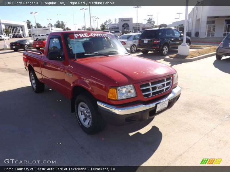 Bright Red / Medium Pebble 2003 Ford Ranger XLT Regular Cab
