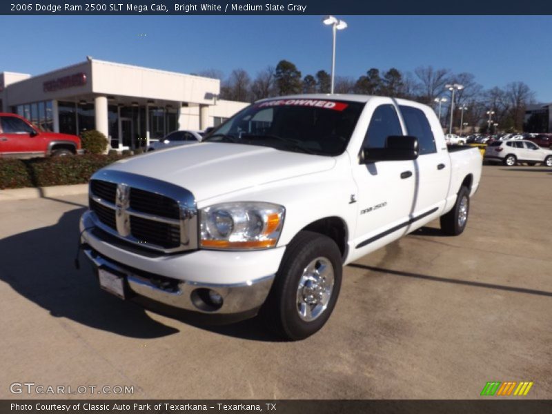 Bright White / Medium Slate Gray 2006 Dodge Ram 2500 SLT Mega Cab