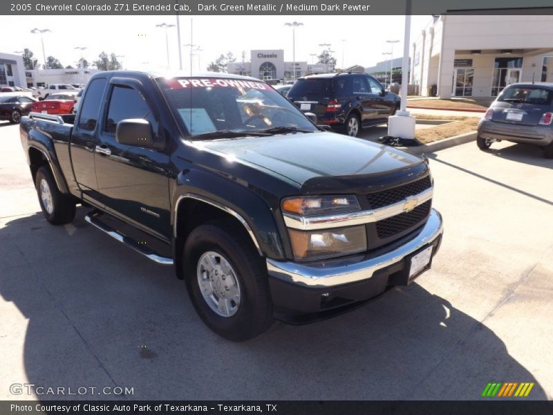 Dark Green Metallic / Medium Dark Pewter 2005 Chevrolet Colorado Z71 Extended Cab