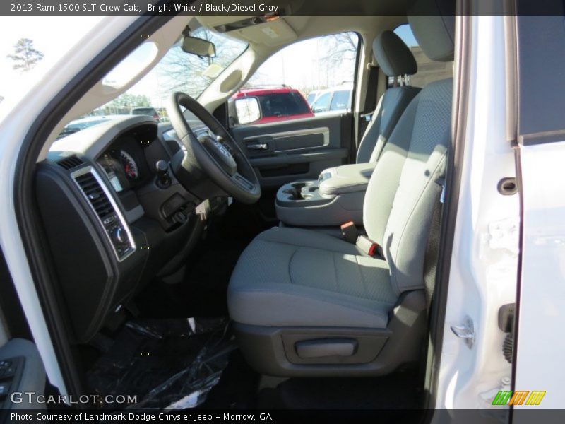 Bright White / Black/Diesel Gray 2013 Ram 1500 SLT Crew Cab