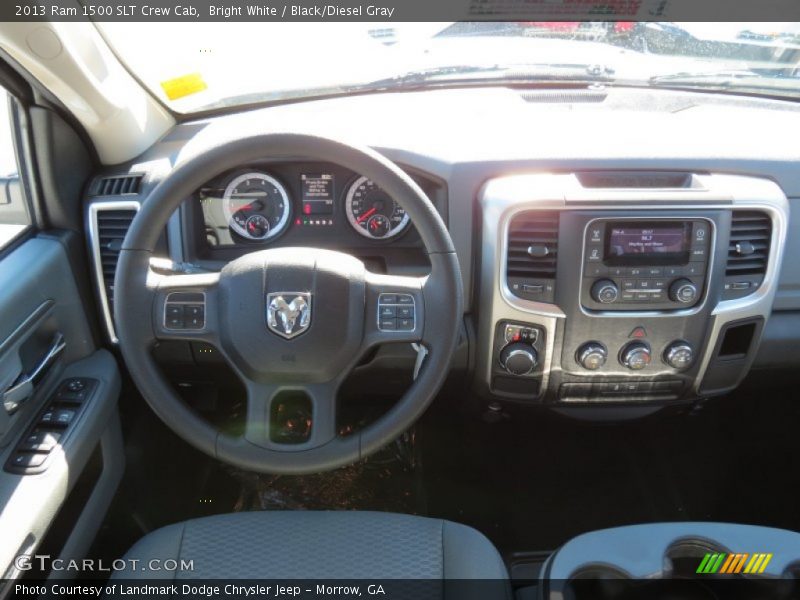 Bright White / Black/Diesel Gray 2013 Ram 1500 SLT Crew Cab